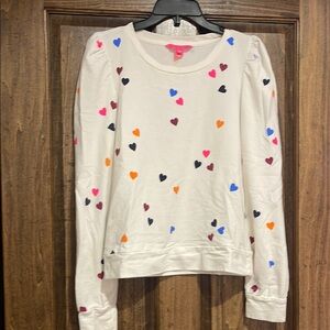 Lilly Pulitzer Jansen Long Sleeve Heart Sweatshirt SZ M